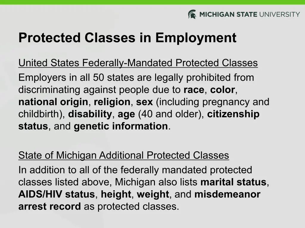 protected classes in employment