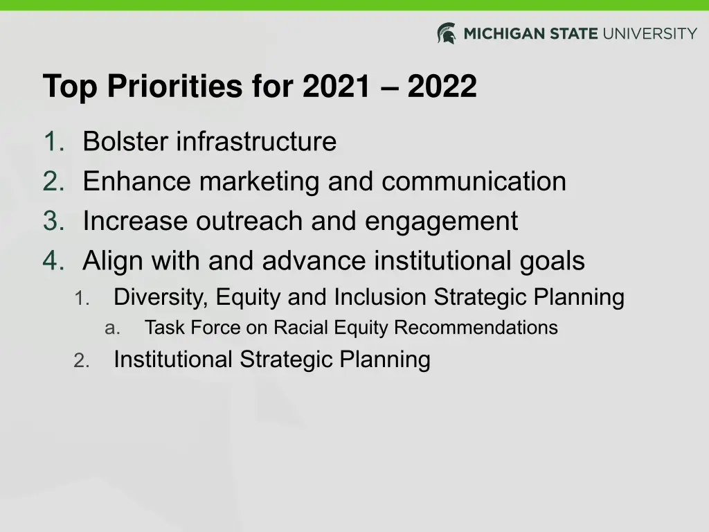 top priorities for 2021 2022