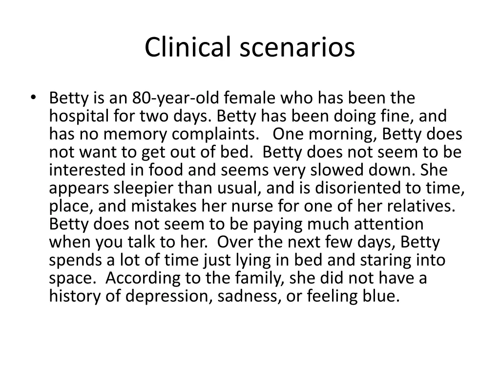 clinical scenarios 2