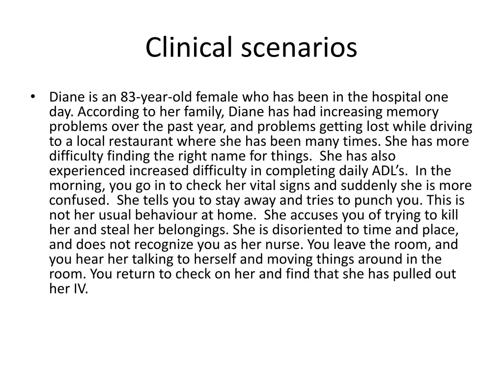 clinical scenarios 3