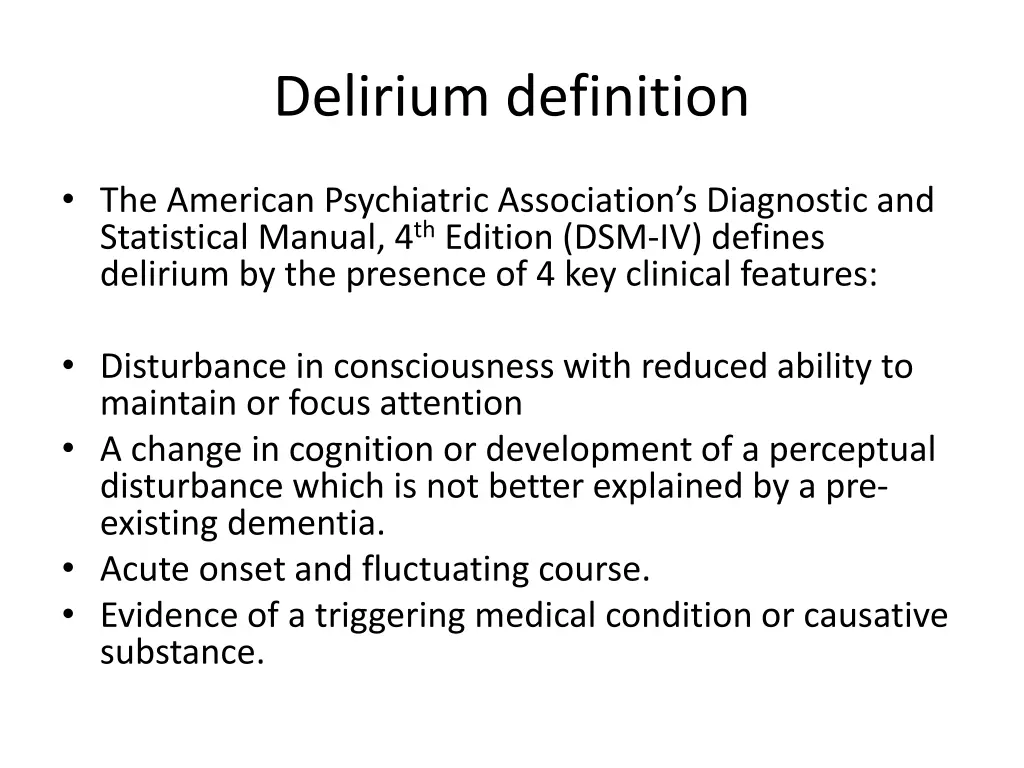 delirium definition 1