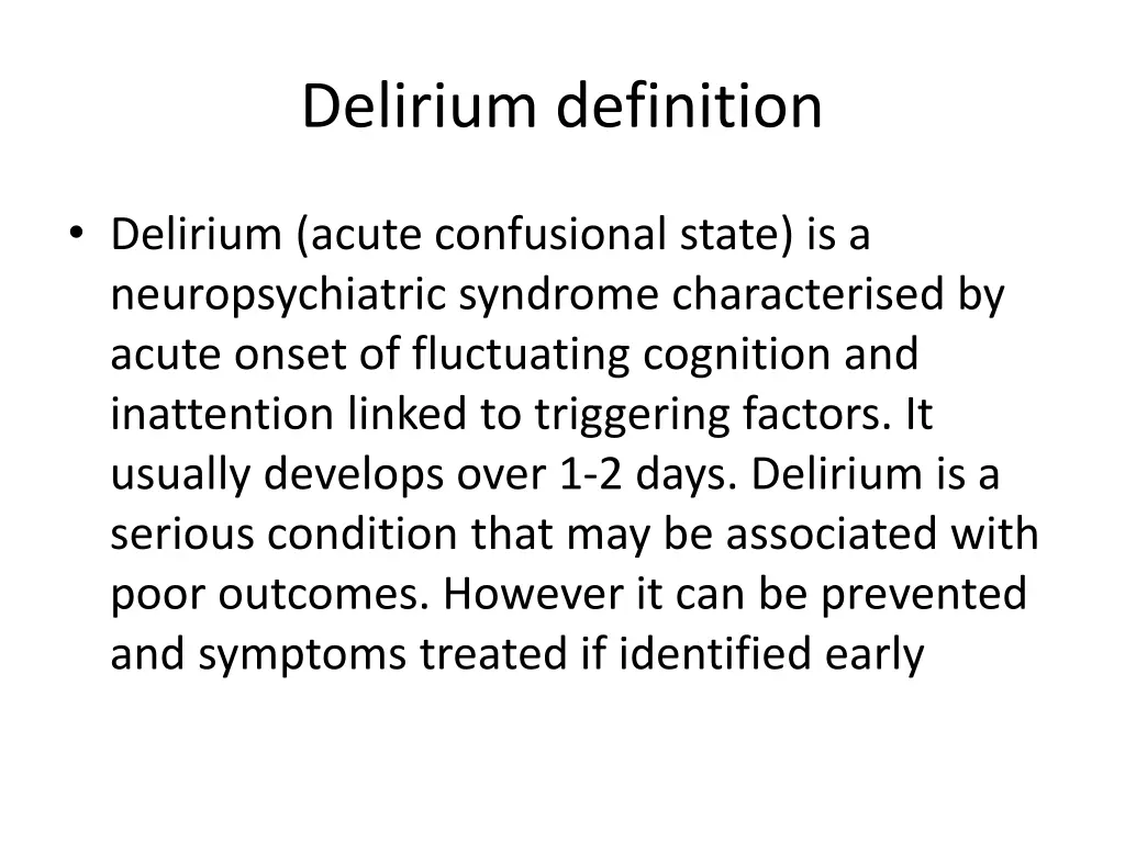 delirium definition