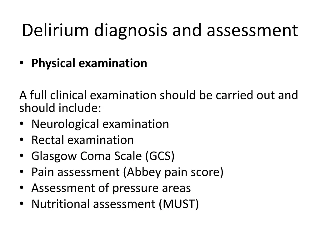 delirium diagnosis and assessment 1