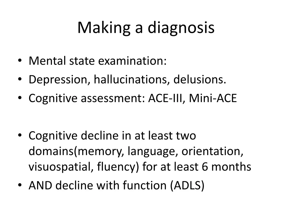 making a diagnosis 1