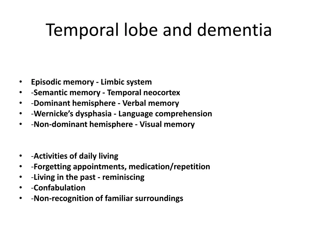 temporal lobe and dementia