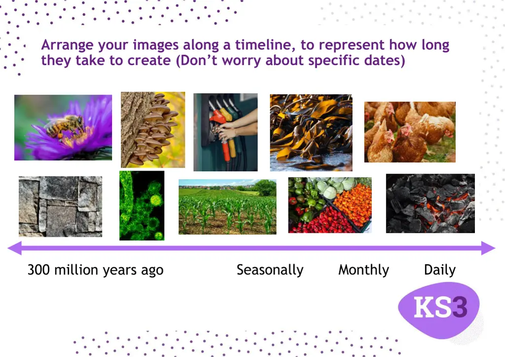 arrange your images along a timeline to represent