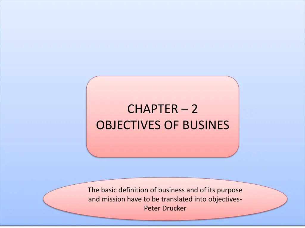 chapter 2 objectives of busines