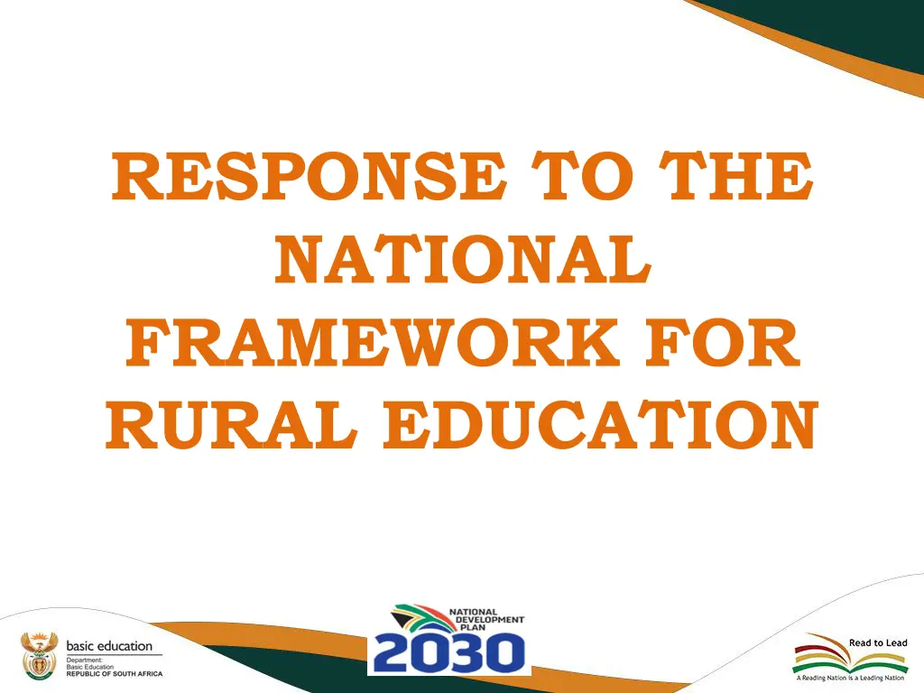 response to the national framework for rural