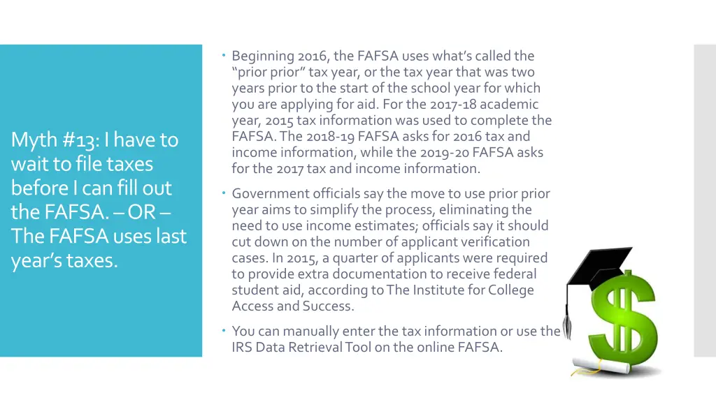 beginning 2016 the fafsa uses what s called