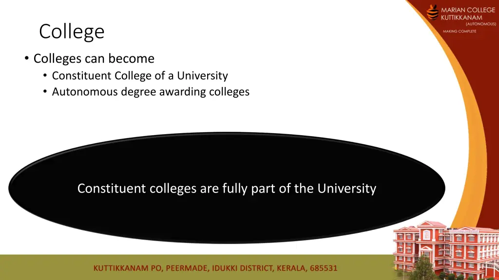 college colleges can become constituent college