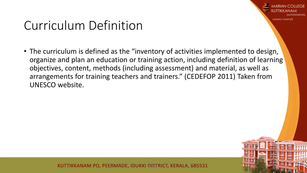 curriculum definition