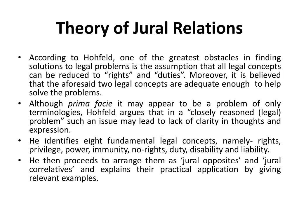 theory of jural relations 1