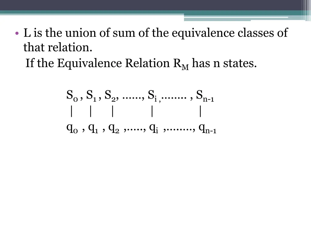 l is the union of sum of the equivalence classes