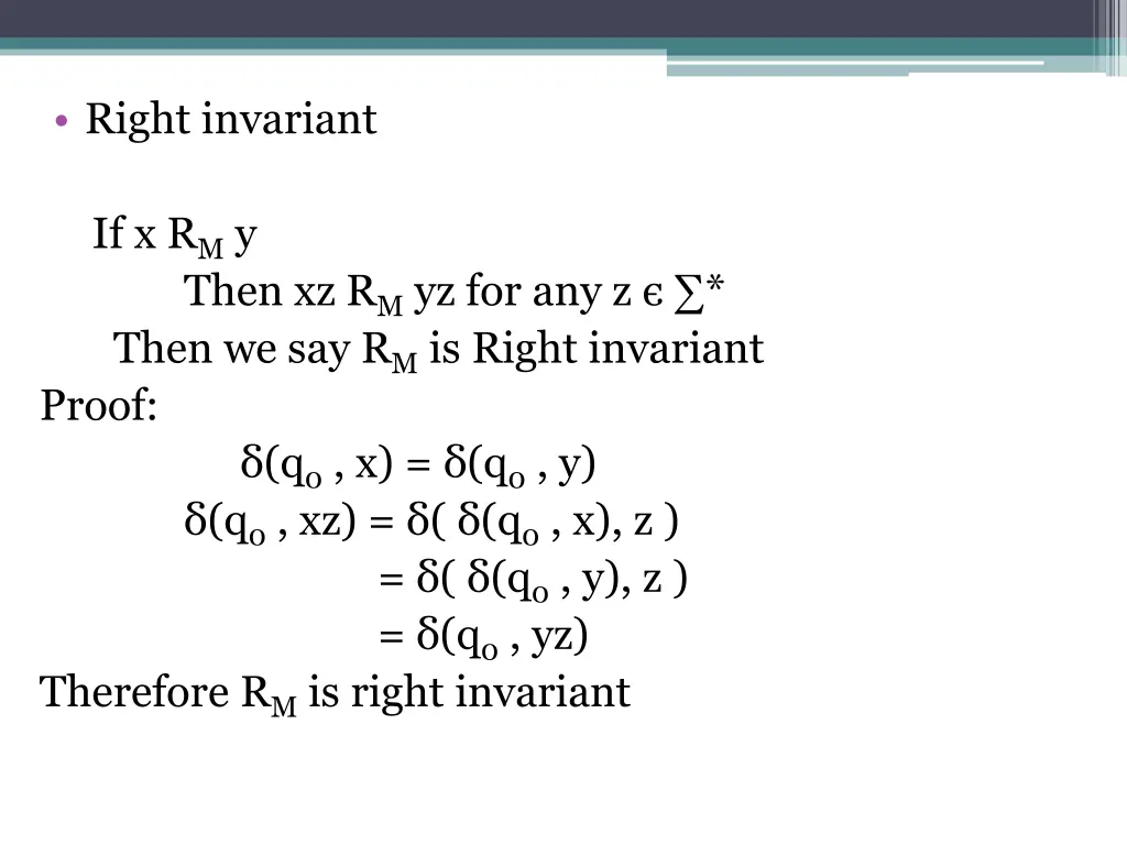 right invariant