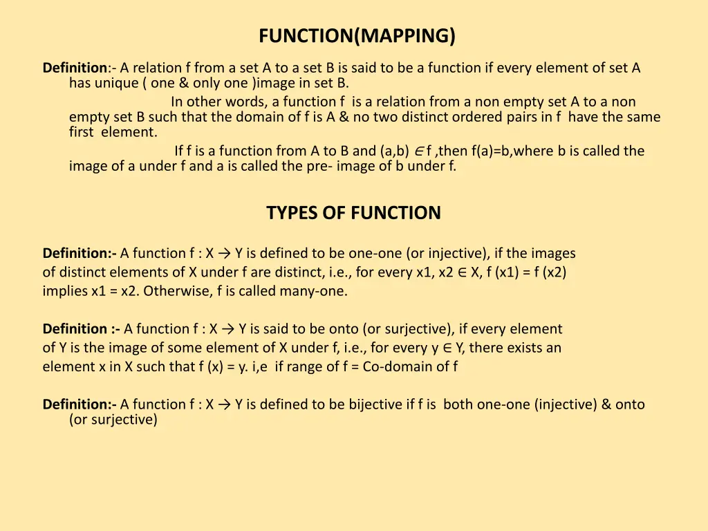 function mapping