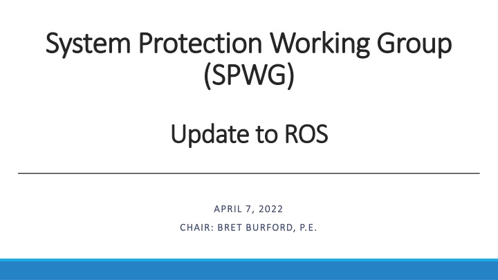 system protection working group system protection