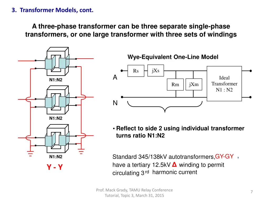 3 transformer models cont a three phase