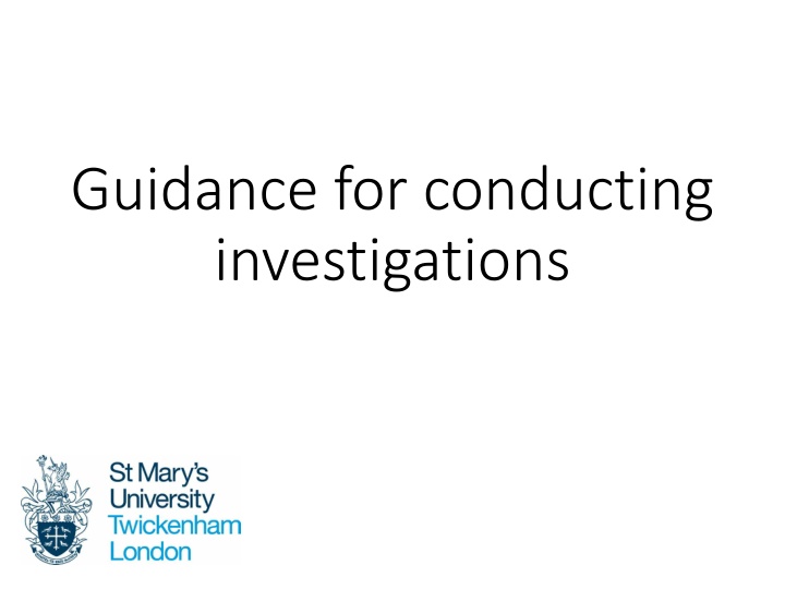 guidance for conducting investigations