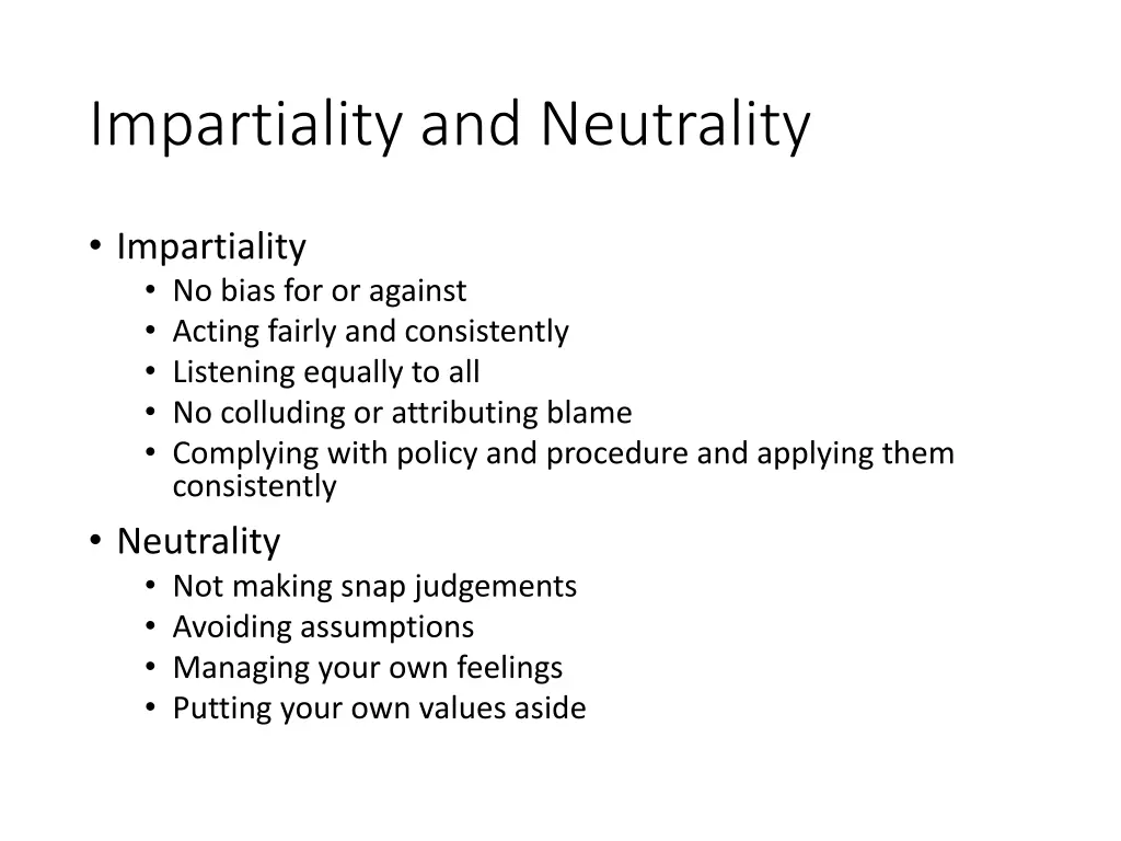 impartiality and neutrality