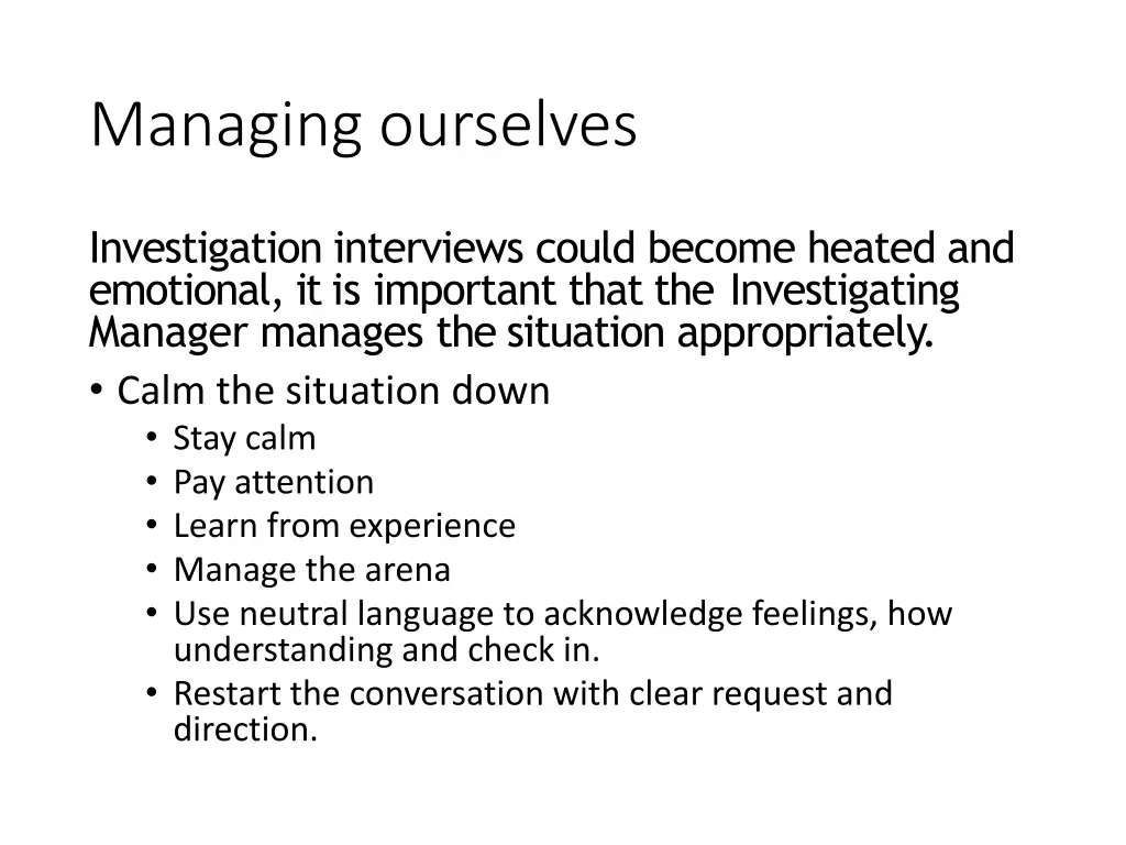 managing ourselves