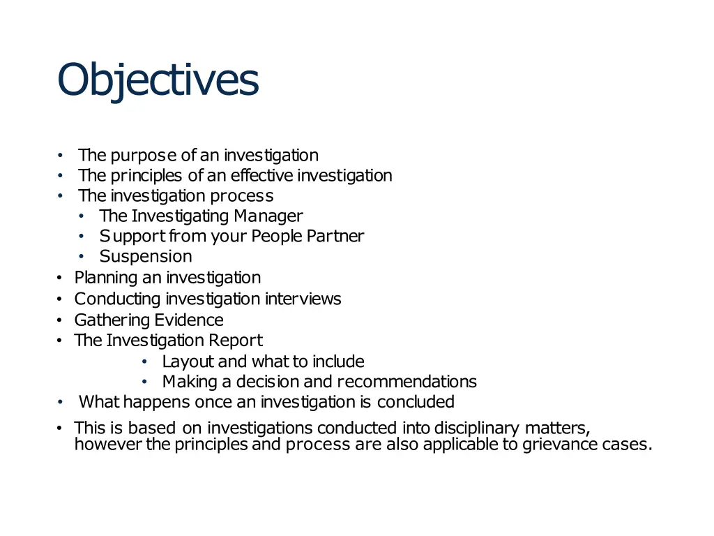 objectives