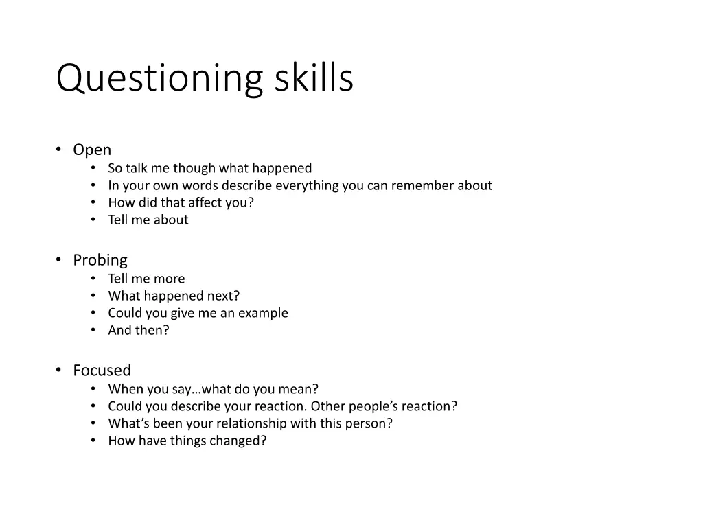 questioning skills