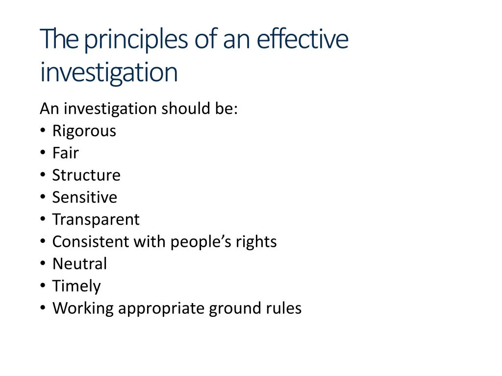 theprinciplesofaneffective investigation