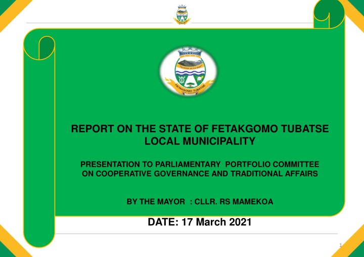 report on the state of fetakgomo tubatse local