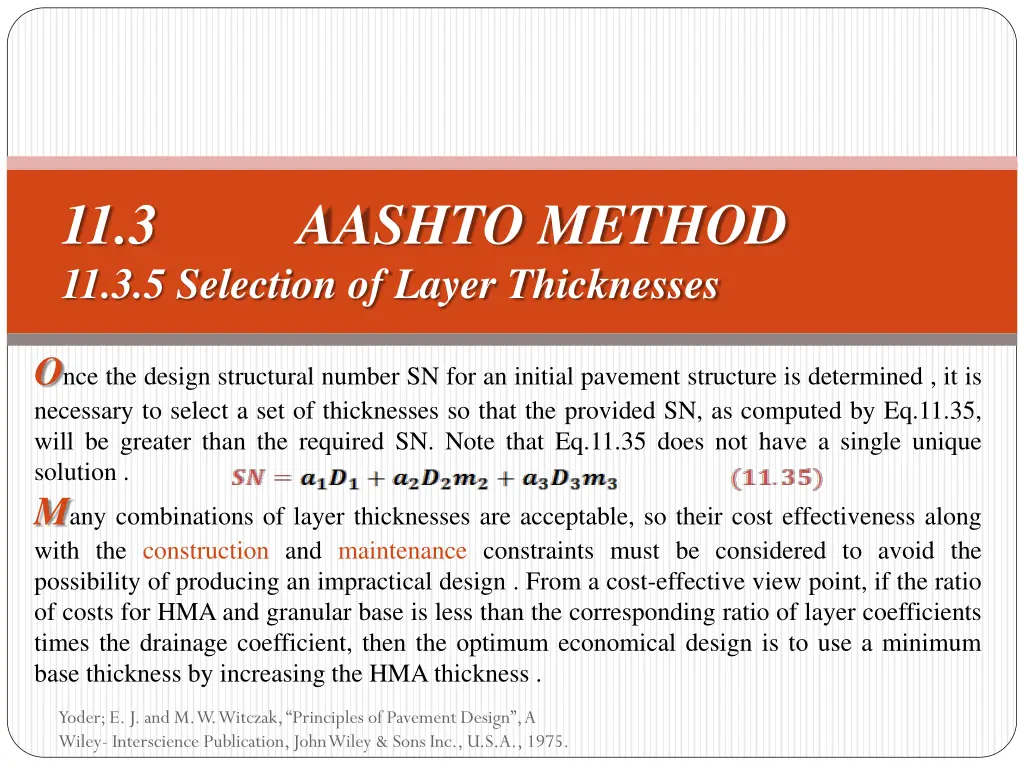 11 3 aashto method 11 3 5 selection of layer