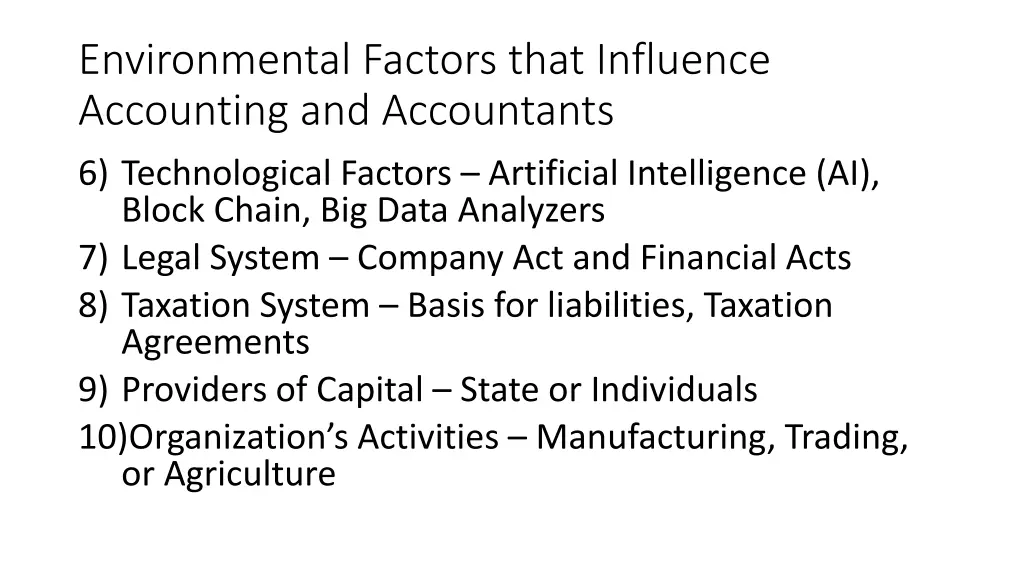 environmental factors that influence accounting 1