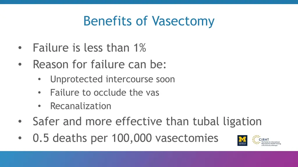 benefits of vasectomy