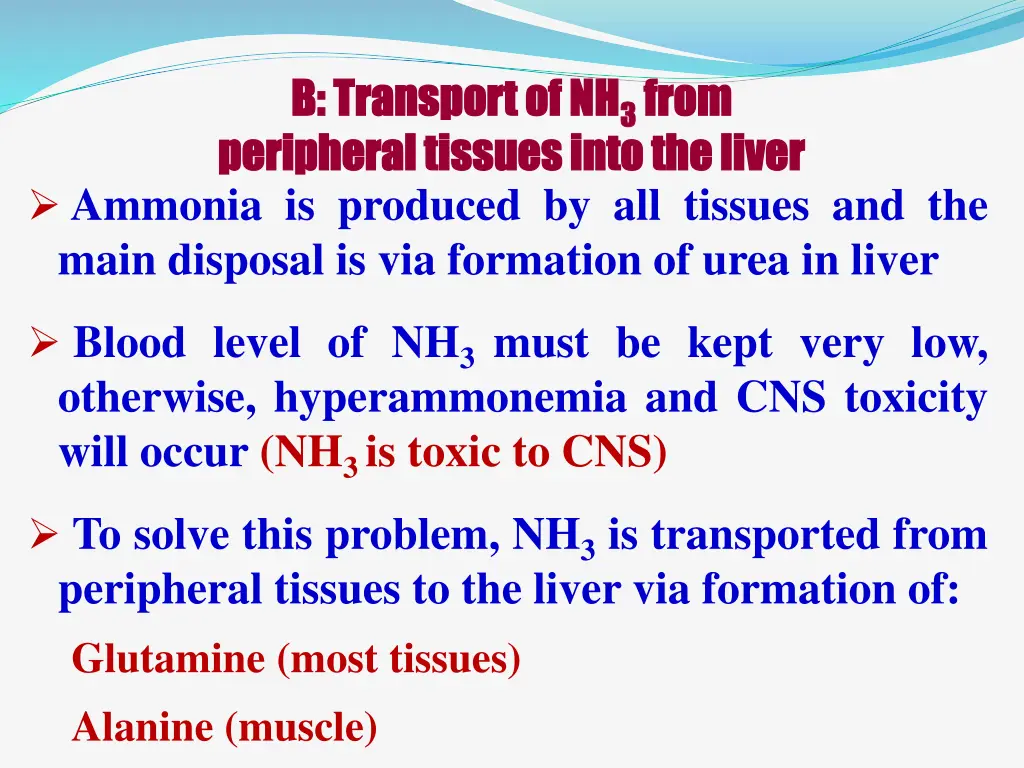 b transport of nh b transport of nh 3 3 from