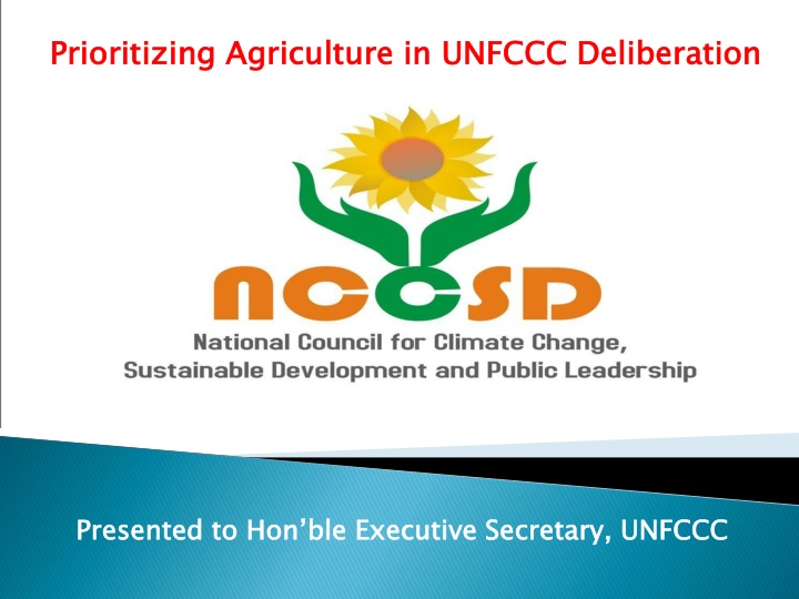 prioritizing agriculture in unfccc deliberation