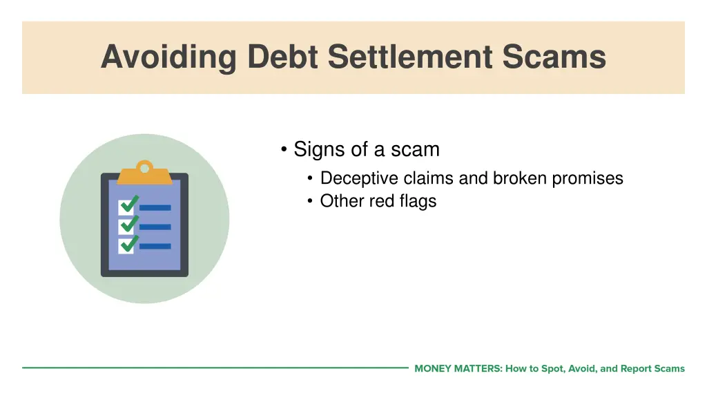 avoiding debt settlement scams