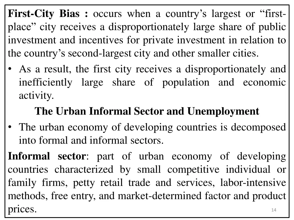 first city bias occurs when a country s largest