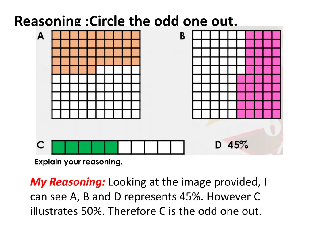 reasoning circle the odd one out