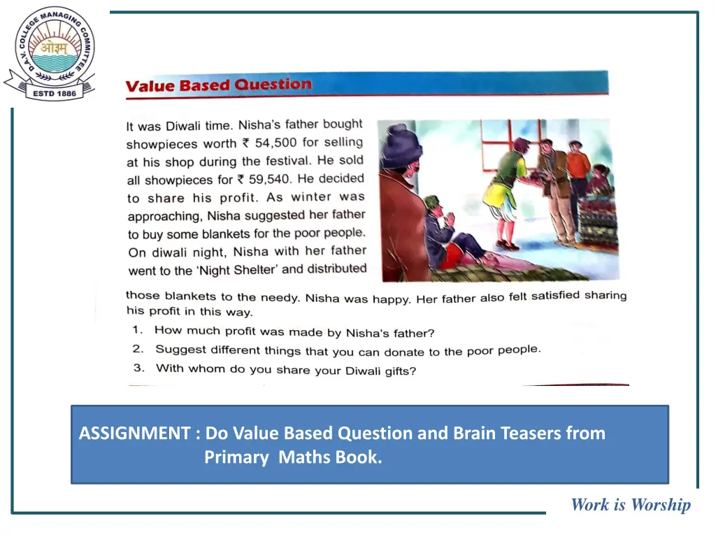 assignment do value based question and brain