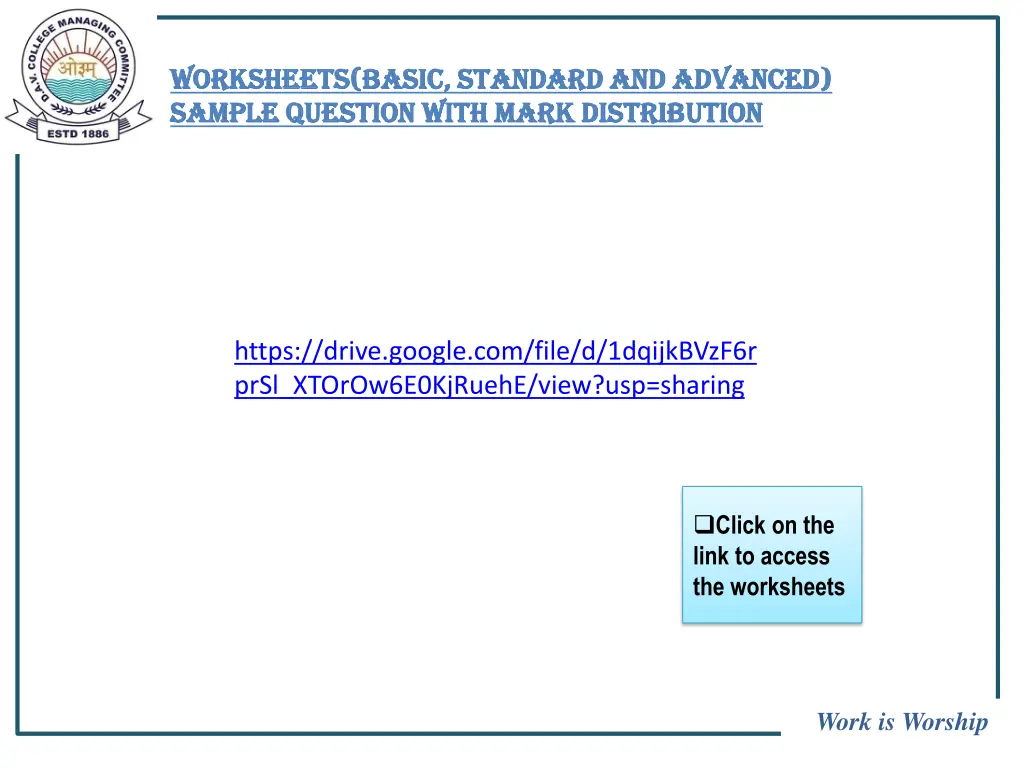 worksheets basic standard and advanced worksheets