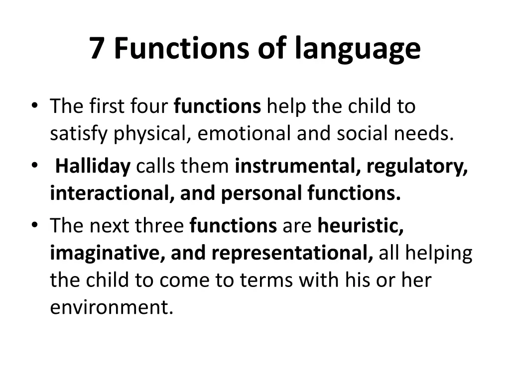 7 functions of language