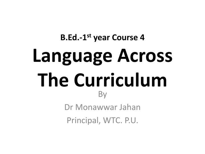 b ed 1 st year course 4 language across