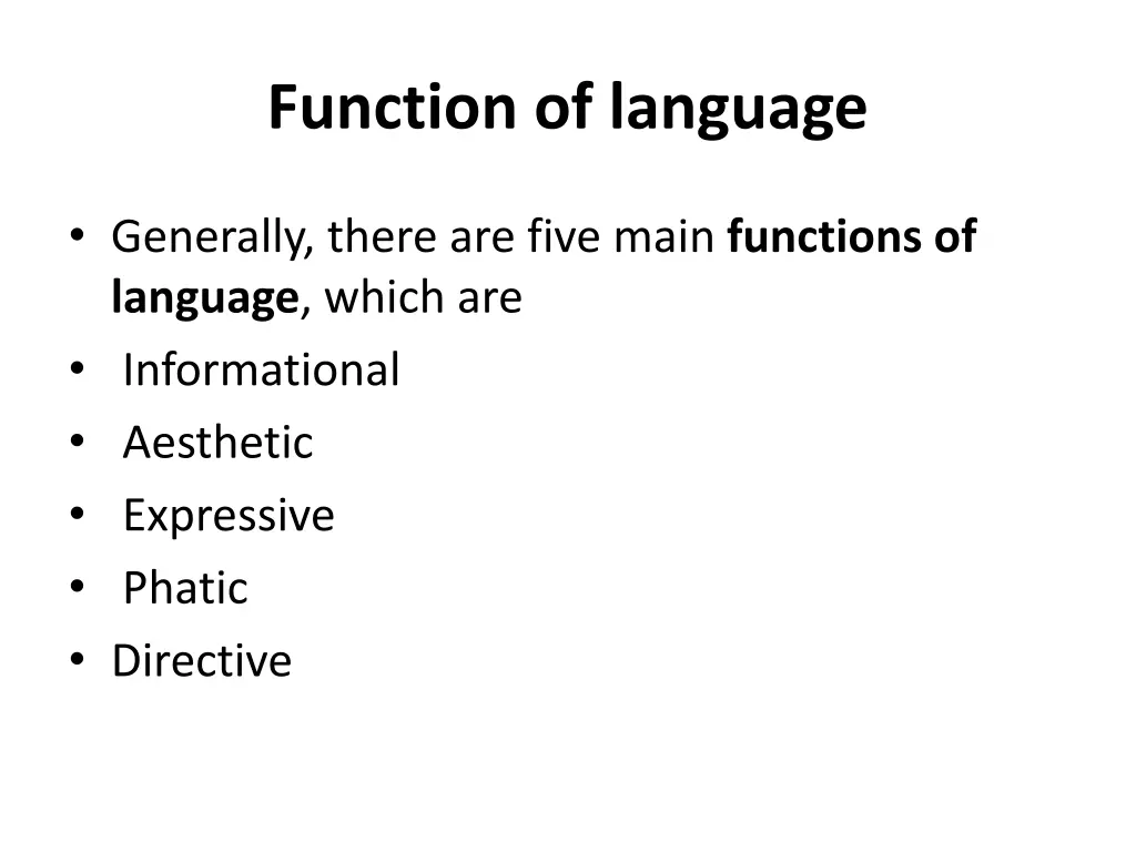 function of language