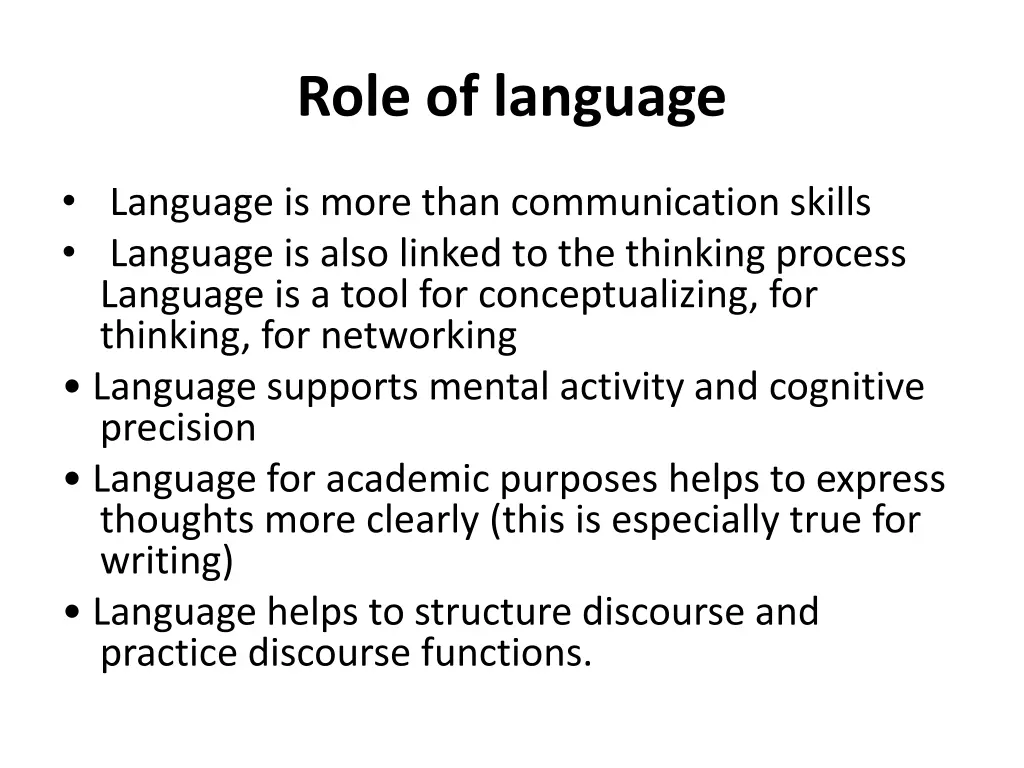 role of language 1