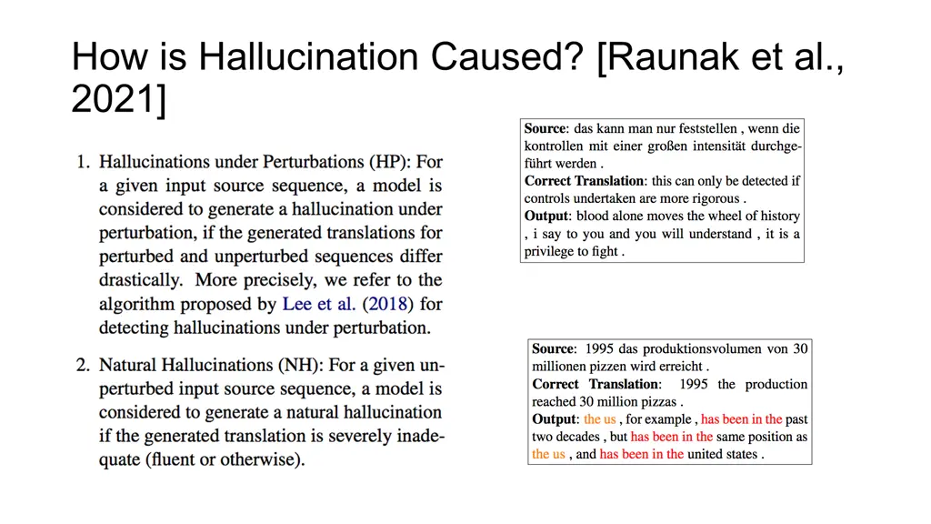 how is hallucination caused raunak et al 2021