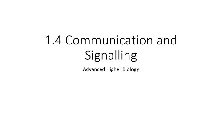 1 4 communication and signalling