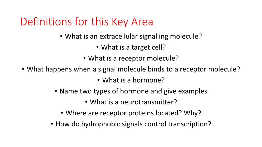 definitions for this key area what