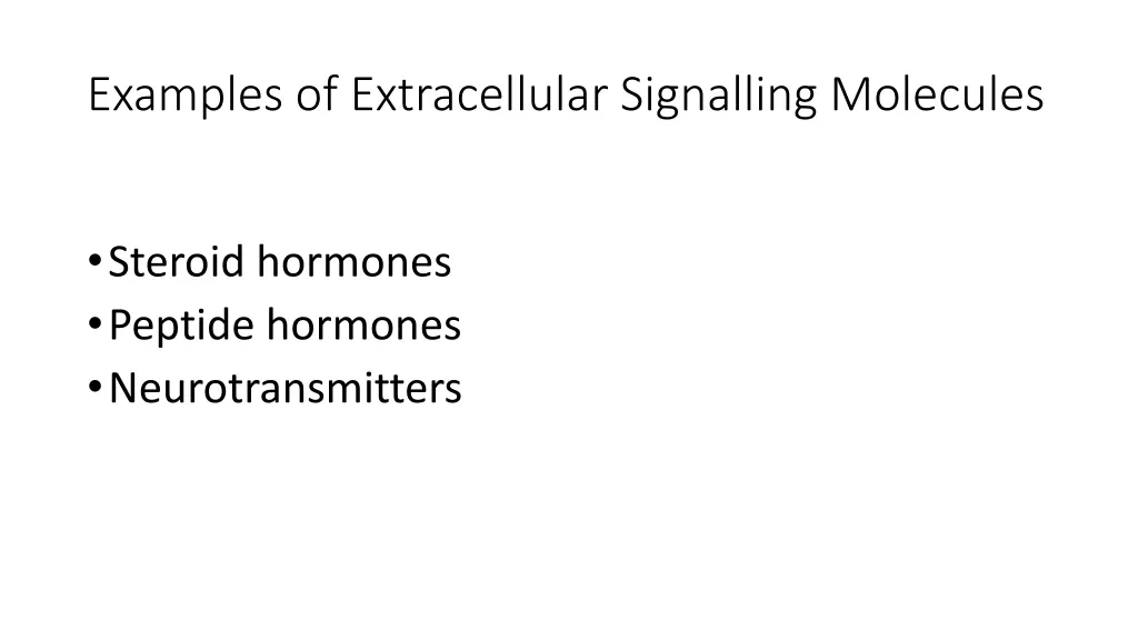 examples of extracellular signalling molecules