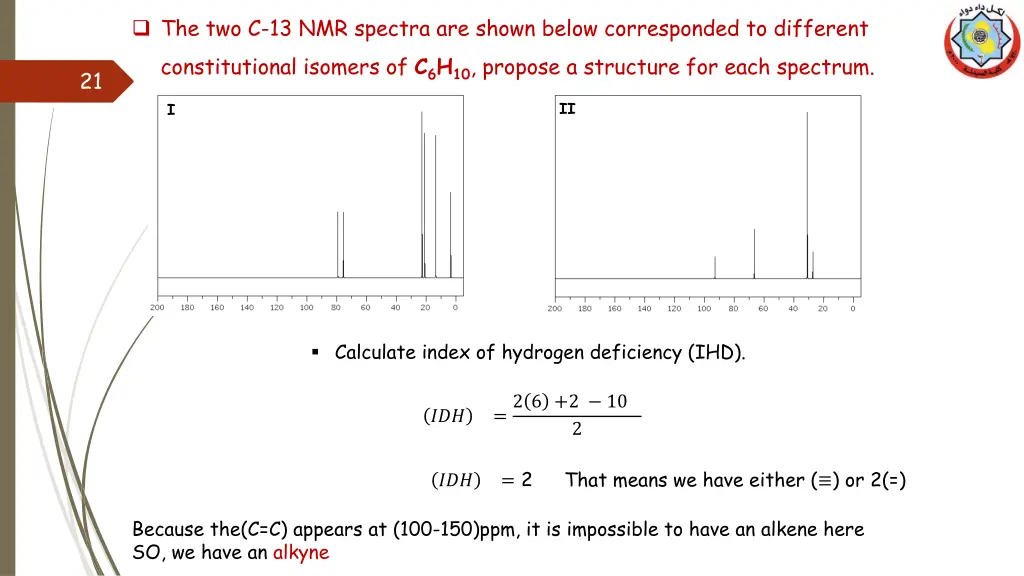 the two c 13 nmr spectra are shown below