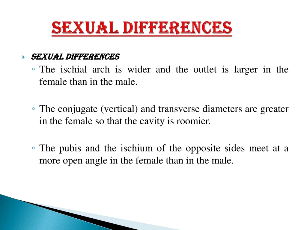 sexual sexual differences differences the ischial