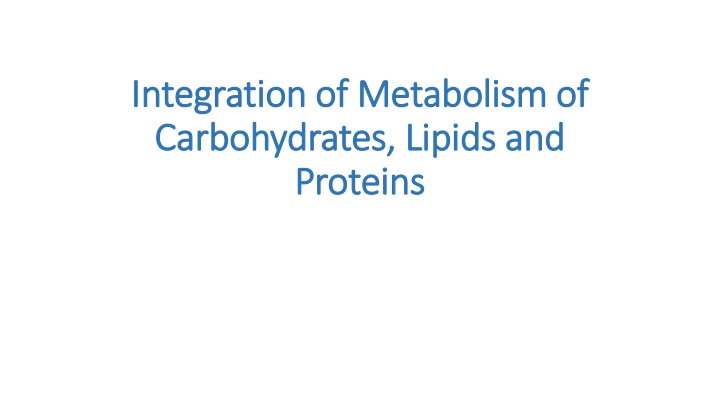 integration of metabolism of integration