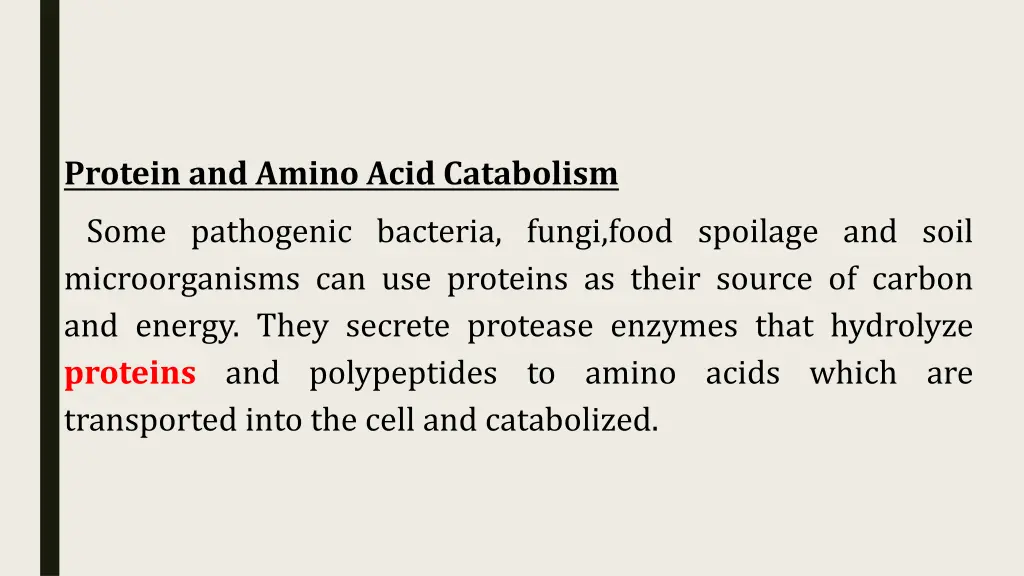 protein and amino acid catabolism